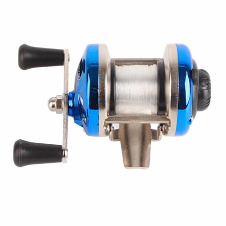 DrumType Hjul Horisontal med Line Lokkemad Hjul Isfiskeri Hjul Fiskegrej (blå)