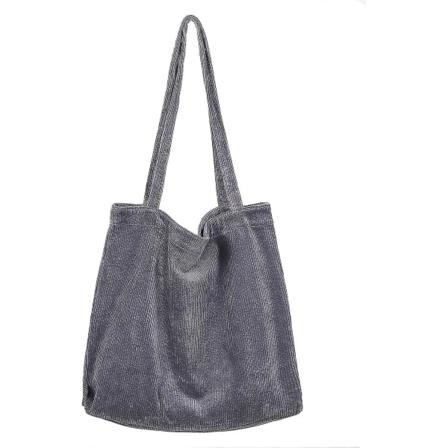 Damväska i canvas och corduroy med stor kapacitet, avslappnad axelväska (brun)