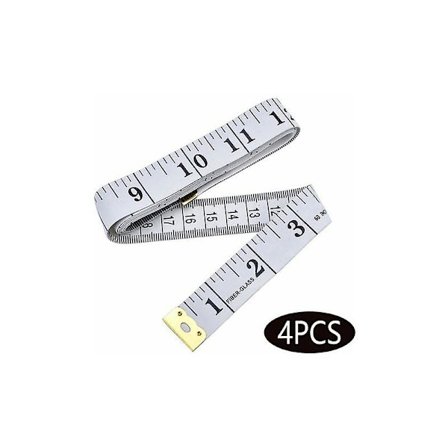 Dubbelsidig måttband Kroppsmåttband för kropp Bröst Sömnad och hantverk, 150cm 4 st Vit