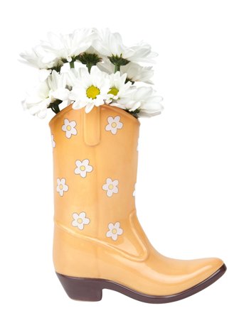 Vase - Rodeo - Cowboy Boot Yellow DOIY
