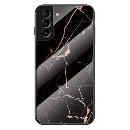 Fantasy Marble Samsung Galaxy S22 Suojakuori - Gold Musta Marble