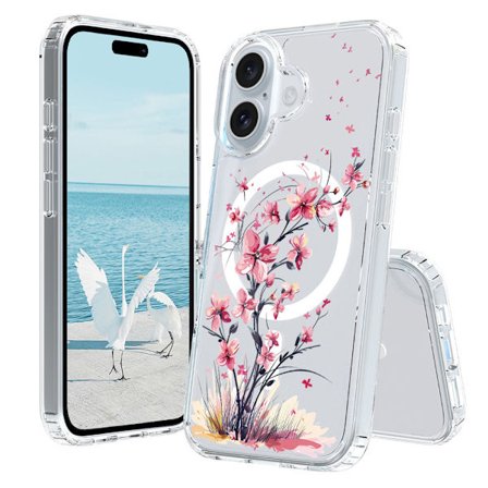 Hot tilbud til lav pris! Kompatibelt med Apples magnetiske mobiltelefoncover med blomstermotiv + PC-beskyttelsesetui - Glad