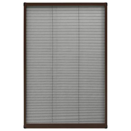 Vidaxl Plisserat Insektsnät För Fönster Aluminium Brun 60x160 Cm Brun
