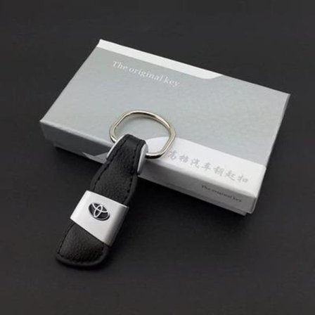 Ekte skinn Toyota nøkkelring svart