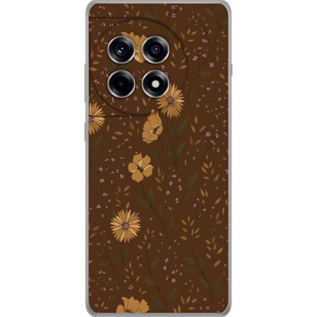 Kompatibel Mobilcover til OnePlus OnePlus 12R Brun blomster retro blomstermønster blomstret design 70'ernes vintage-stil mønster bohemian tapet insp