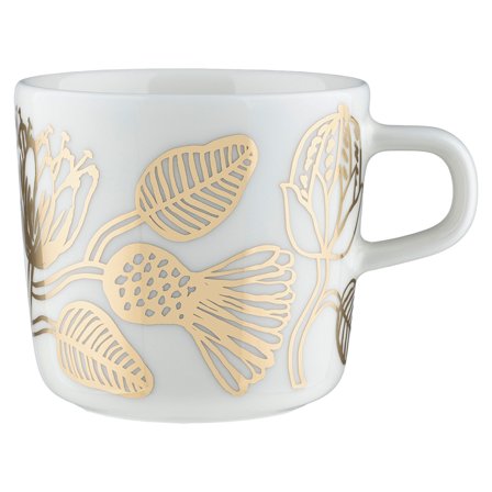 Marimekko Tiara Kaffekop 20 cl, hvid/guld - Hvid / guld | KitchenOne
