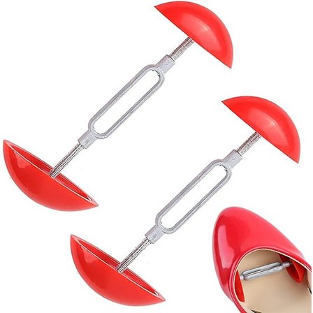 2 stk. Skostrækkere til Kvinder, Justerbar Sko Bredde Udvider Form Udvider Rød Mini Skotræer til Brede Fødder