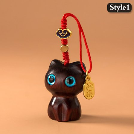 Wooden Cat Keychain Cat Keychain e Mobiltelefon Chain Wooden Pe