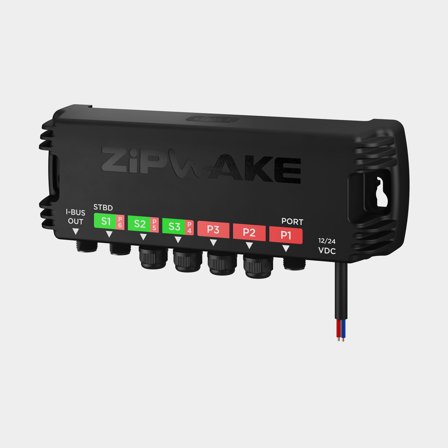 Zipwake PRO -jakeluyksikkö (DU-PRO), sisäänrakennetulla jännitteenkorotuspiirillä, sopii Series-E:lle