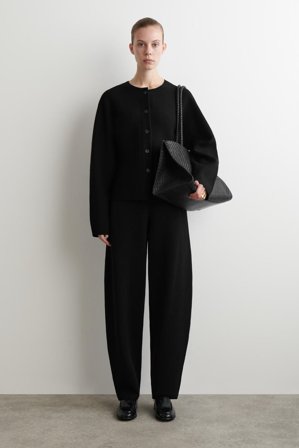 COS Women's Sculpted Wool Cardigan in Black