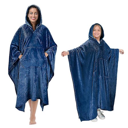 Fleece Wearable Blanket Poncho til Voksne Kvinder og Mænd, Stor Blød Varmt Hyggelig Fluffy Tæppe Uden Ærmer, Wrap ThrowBY
