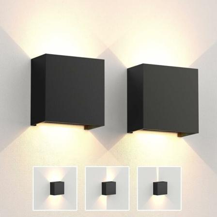 2 stk innendørs vegglamper 7W 10×10×10cm Justerbar strålevinkeldekor