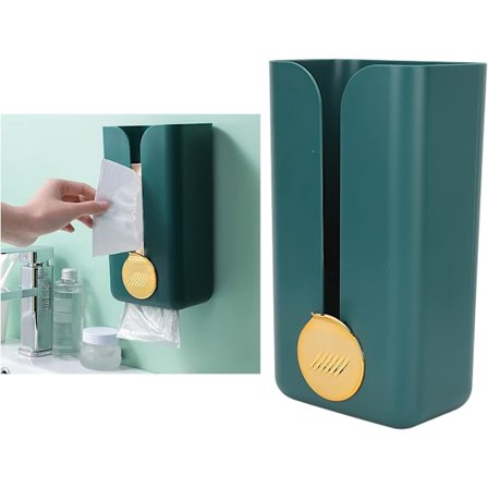 Veggmontert tørkepapirholder, grønn gull enkel stil åpen design tørkepapir oppbevaringsboks
