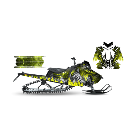 SweTown Dekalkit Stay-Khaos-Lime - Polaris 600 RMK 144 2016-2016