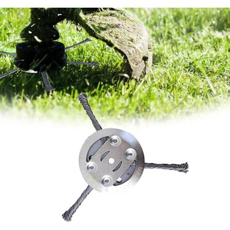 6 tommer ståltråd græstrimmerhoved, opgraderet universelt trådtrimmerhoved udskiftning, trimmer udskiftningshoved (3 blade)