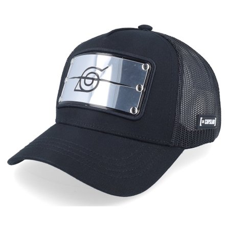 Capslab - Naruto Konoha Headband Black Trucker Trucker Black Cap - @ Hatstore