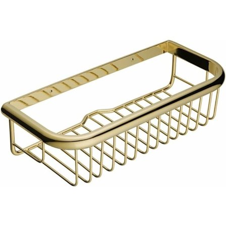 Polerad guld Anti-rost badrumshylla duschkorg, väggmonterad rektangulär B-XF27-_OF