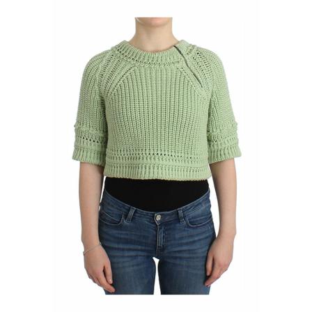 Ermanno Scervino Cropped Knit Sweater Grøn, Dame