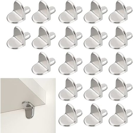 20 st hyllstöd, 5 mm hyllklammer L-formade stöd Wo