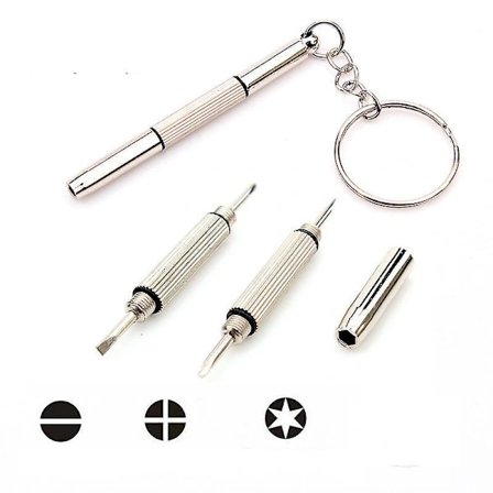 5 stk. små skruetrækkere til briller, mobiltelefoner og ure - lige kærv og stjerne