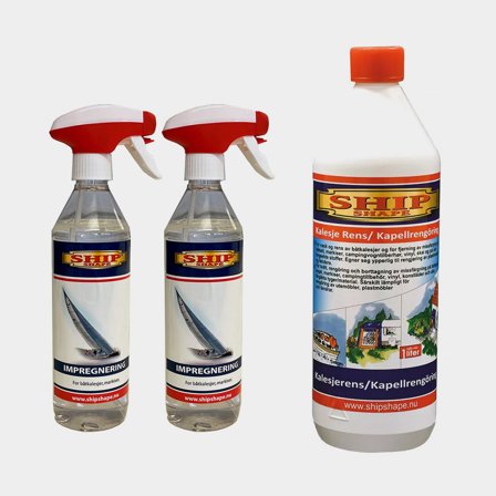 Chloorhoudende kapzeilreiniger, schimmelreiniger & impregnering Ship Shape, 1 + 1 liter