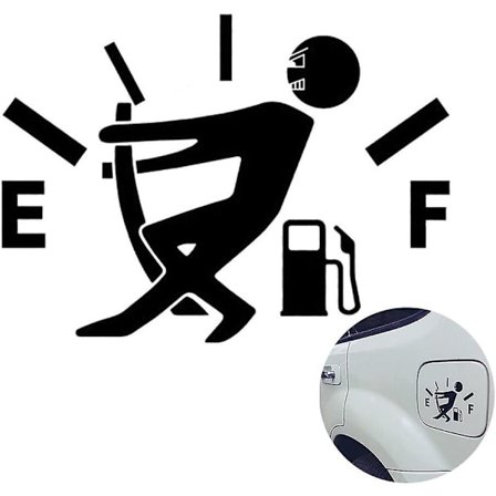 Morsomme bilklistremerker Høyt bensinforbruk Dekal Drivstoffmåler Tomme klistremerker (Svart)