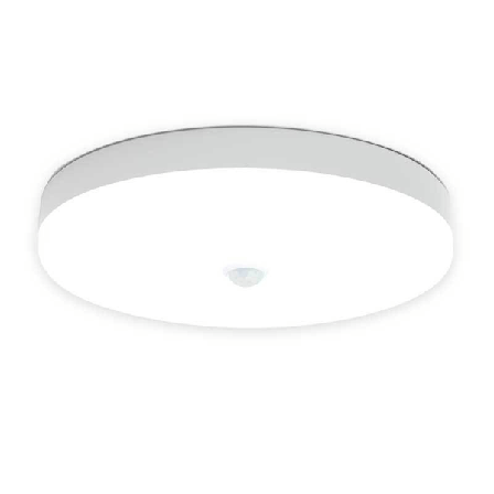 Bevegelsessensor LED-taklampe 12W 6500K, IP56 Vanntett Rund