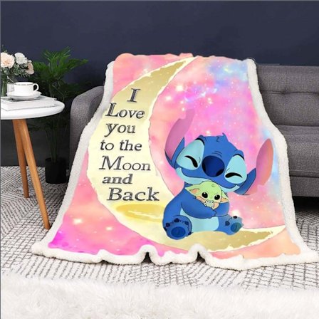 3D-digitaltryckt filt, Stitch Lammfleece tjock filt, Barnfilt med luftkonditionering