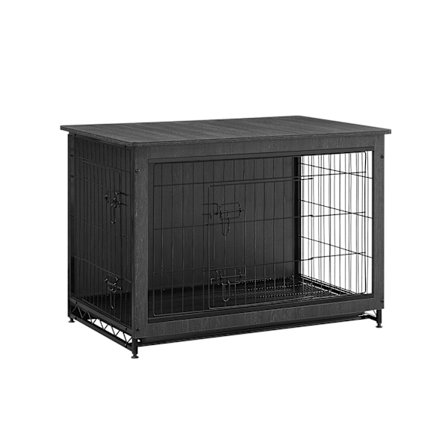 Rootz Heavy Duty Hundebur - Kæledyrsbur - Kennel - Spånplade stålkonstruktion - Rummeligt interiør - Nem montering - Blæk sort - 98cm x 65cm x 68cm