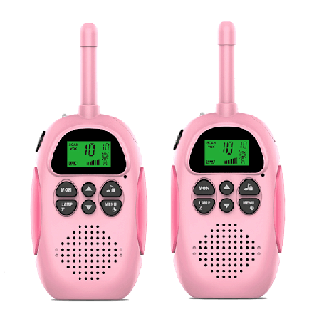 (2 rosa) oppladbare walkie-talkier barneradioleker