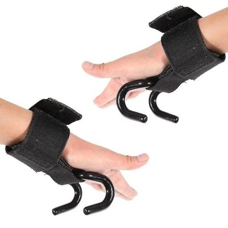 2 stk. Hook Grip Remme Støttebånd Justerbare Handsker Vægtløftning Træning Fitness Gym