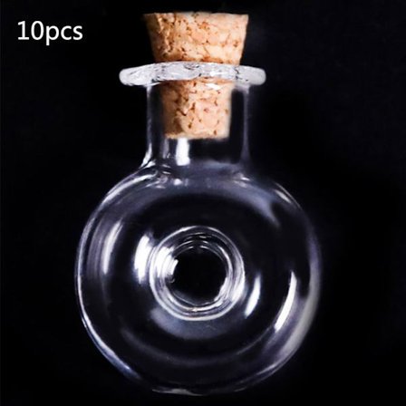 10 st Mini Små Glasflaskor med Korklock Små Burk Vials Meddelandebehållare