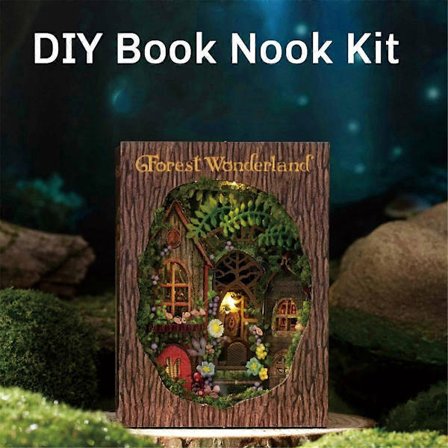 DIY Boghjørne Kit med 3D Puslespil Model Bygning Træ Bogreol Bogstøtte Legetøj Halloween Jul Bi-Perfet