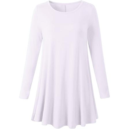 T-shirt Med Svängfåll För Damer Med Rund Hals