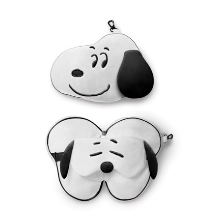 Peanuts Travel Pillow silmänaamiolla mukavaan uneen