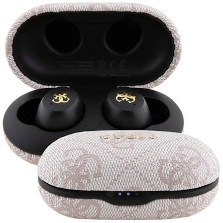 TWS Guess 4G metall Bluetooth-hodetelefoner med ENC Dock - Rosa
