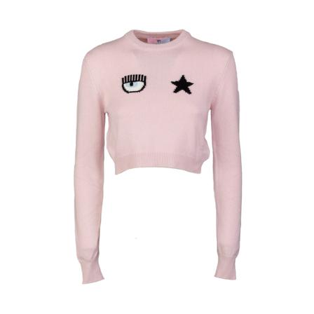 Chiara Ferragni Collection - Stickade Tröjor & Koftor - Rosa - Dam - Storlek: M, Dam, Storlek: M