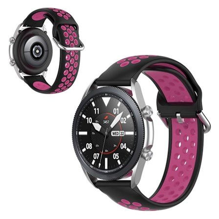 Samsung Galaxy Watch 3 (41mm) tvåfärgad silikon klockarmband - svart / Rose