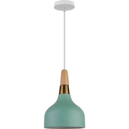 Moderne Pendellampe Armatur Metal Træ Hængende Loftlampe Indendørs Lysekrone Grøn