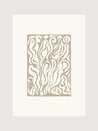 Abstrakta formationer inspirerat av böljande löv & ånga | Kunstary.com, 50x70 cm