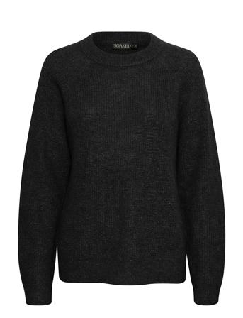 Sltuesday Raglan Pullover Ls Pullover Svart Soaked In Luxury*Betinget Tilbud