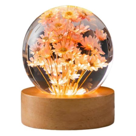 2024 Ny Blomsterkrystalkuglelampe, Mælkebøtte i Glas, Gaver til Kvinder, Mor, Børn Rød Tusindfryd