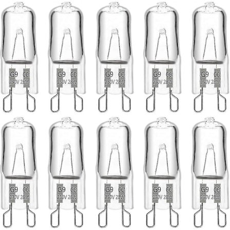 G9 Halogeenilamppu 28w 230v, 370lm 2700k Lämmin Himmennettävä, G9 Lamput, 10 kpl [DB]