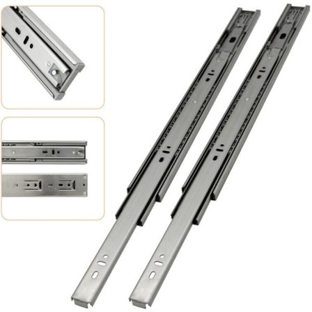 Skuffeskinner med automatisk retur, fuldt udtræk, 45mm, 450mm, 2 stk.