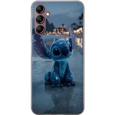 Kompatibelt Mobildeksel til Samsung Samsung Galaxy A14 5G Blå fantasifigur på stranden i kveldslys med glitrende overflate drømmeaktig atmosfære o