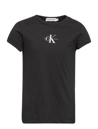 Micro Monogram Top T-shirts Short-sleeved Svart Calvin Klein