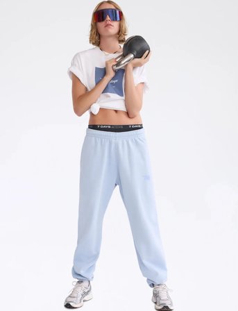 7 DAYS Active Organic Fitted Sweatpants - Blue - S