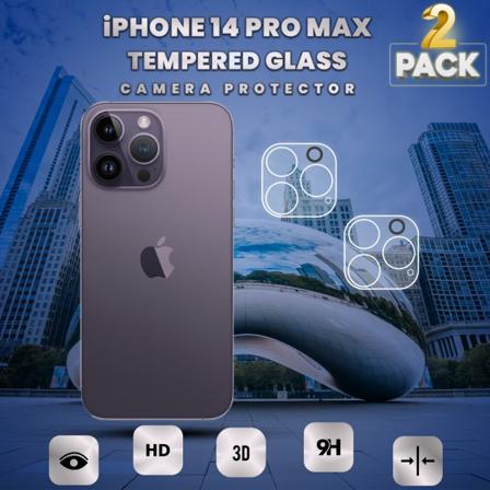 2-pack Iphone 14 Pro Max Linsskydd - 9h Härdat Glas - Super Kvalitet 3d Linsskydd