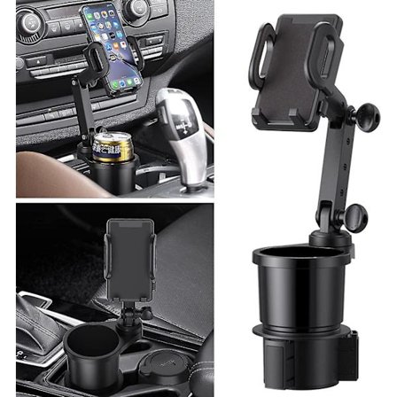 Auton mukiteline puhelintelineellä, 360° kääntyvä pitkä varsi, yhteensopiva iPhone- ja Samsung-puhelimien kanssa