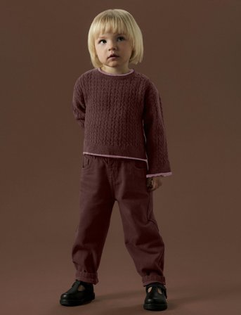 name it Nmfkirsten Ls Knit - Burgundy - 98